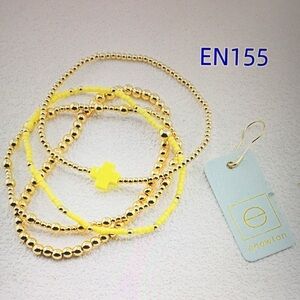 Newton Gold and Yellow Beaded Bracelet Set